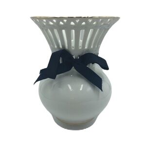 Vintage Formalities by Braun Bros White Lattice Tabletop Indoor Decorative Vase